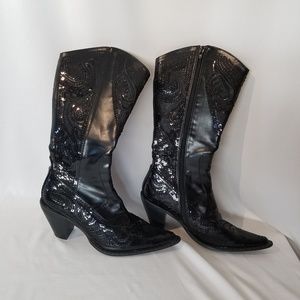 Helen's Heart Sequin Boots sz 6